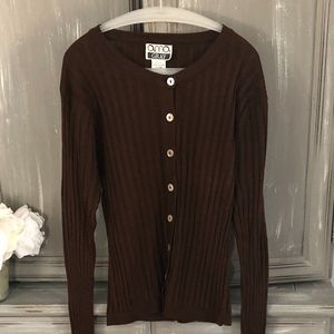 Brown Silk Cardigan